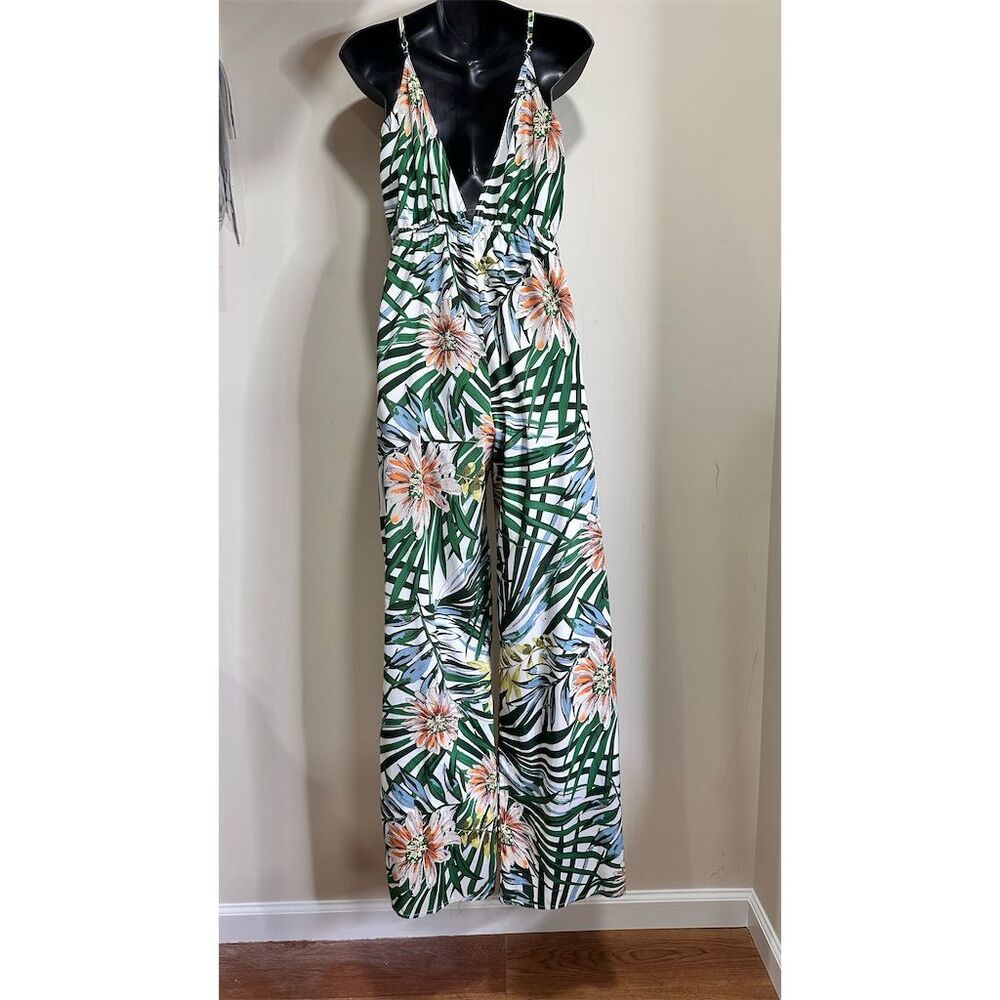 Fashion Nova Women's Tropical Floral Slit Leg Sleeveless V-Neck Size M J… - Picture 4 of 14